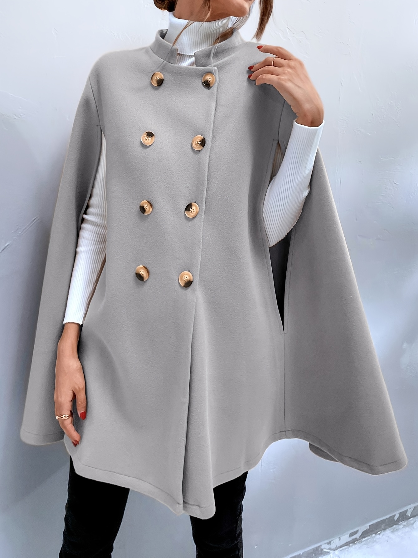 ジャケット・アウター lm22aw SHAWL COLLAR CAPE COAT SHADE GRAY cape coat sold on Temu United States