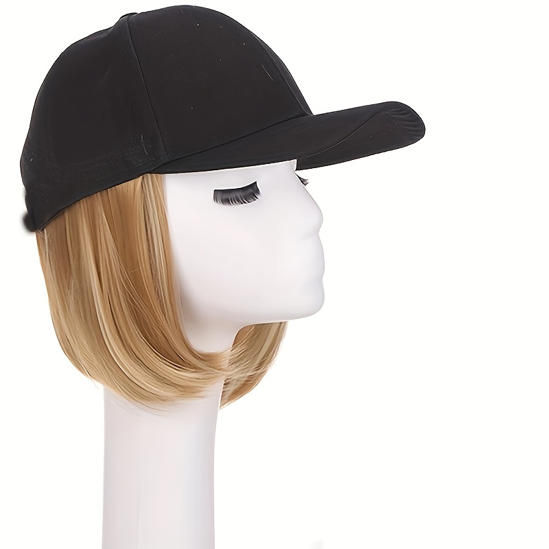 TEMU 12-inch Black Synthetic Wig With A Short Cap And Extension Cap