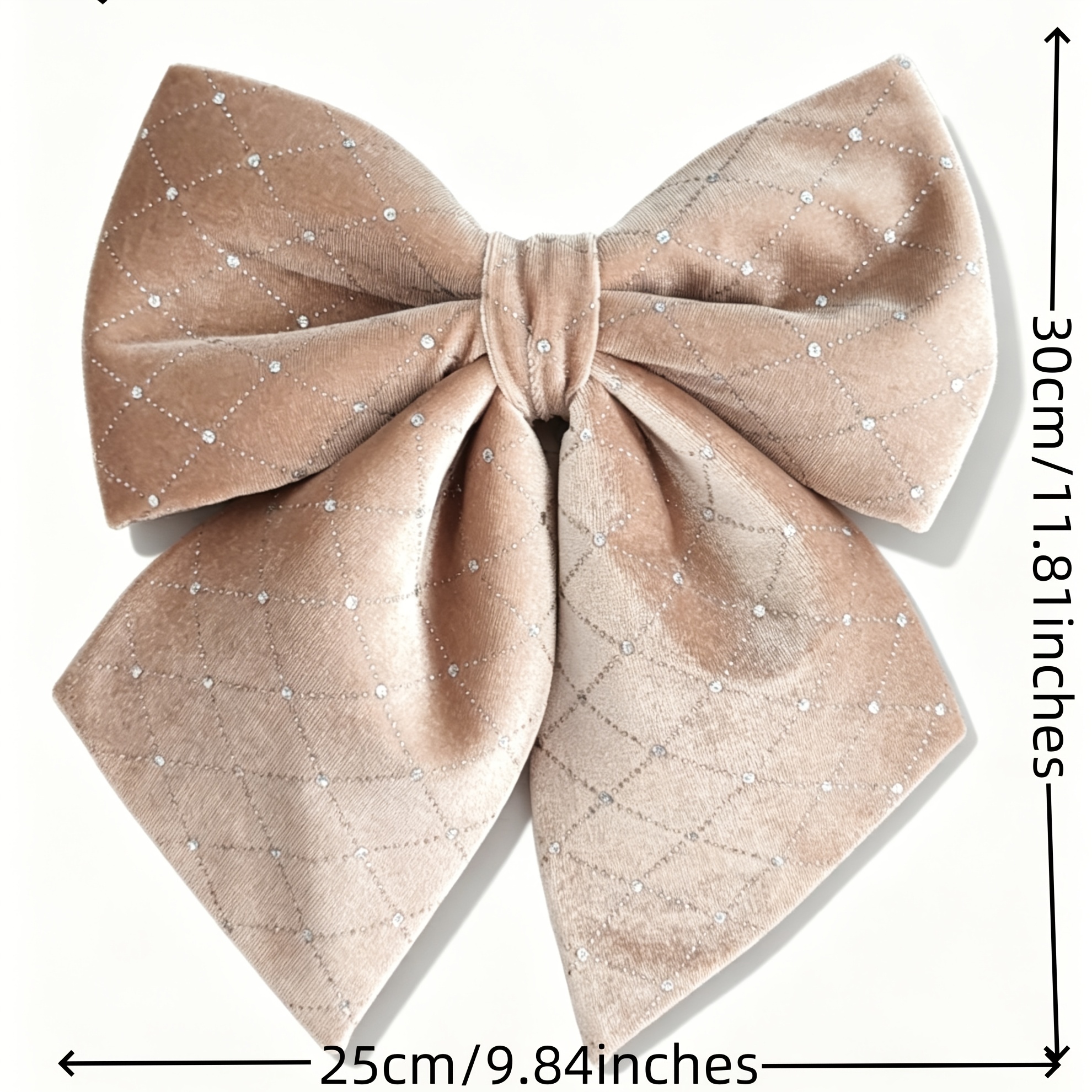 TEMU Diamond Sequined Velvet Bow Large Light Luxury Fabric Bow Pendant Home Decor Decoration Bow