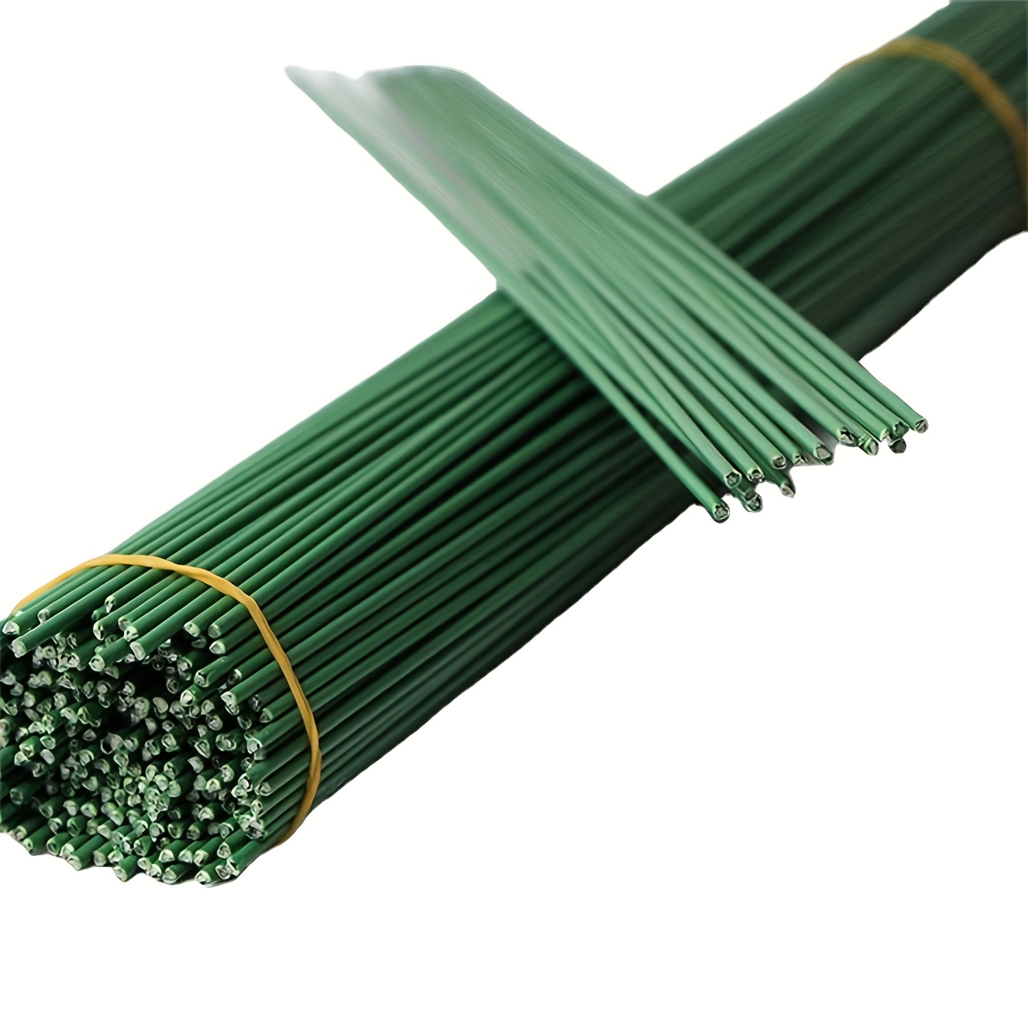 200pcs Bouquet Stem Wrapping And Crafts 30cm/11.8inch, Kits Coated Green Floral Flower Stem Wire For Flower Arrangements, Easter Simulation Flower Plant Stem Iron Wire Handmade Material Additions