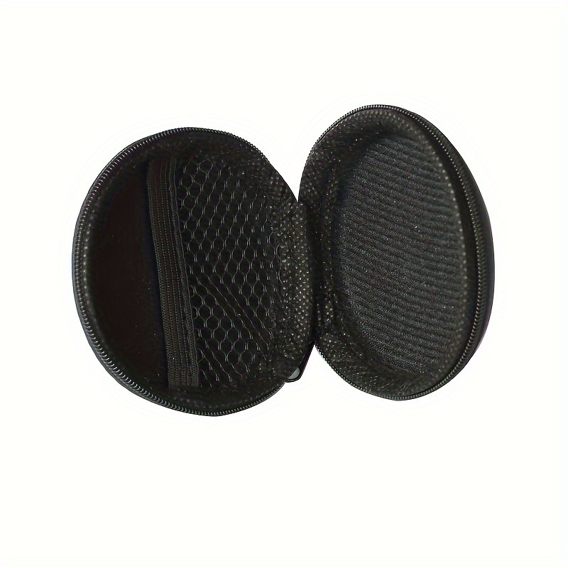 eva hard shell carrying case earbuds portable round zippered