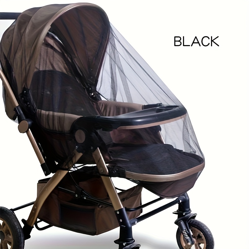 Durable White Baby Carriage Mosquito Net - Breathable Polyester Mesh for Strollers, Bassinets & Portable Cribs - Perfect for Outdoor Use with Kids