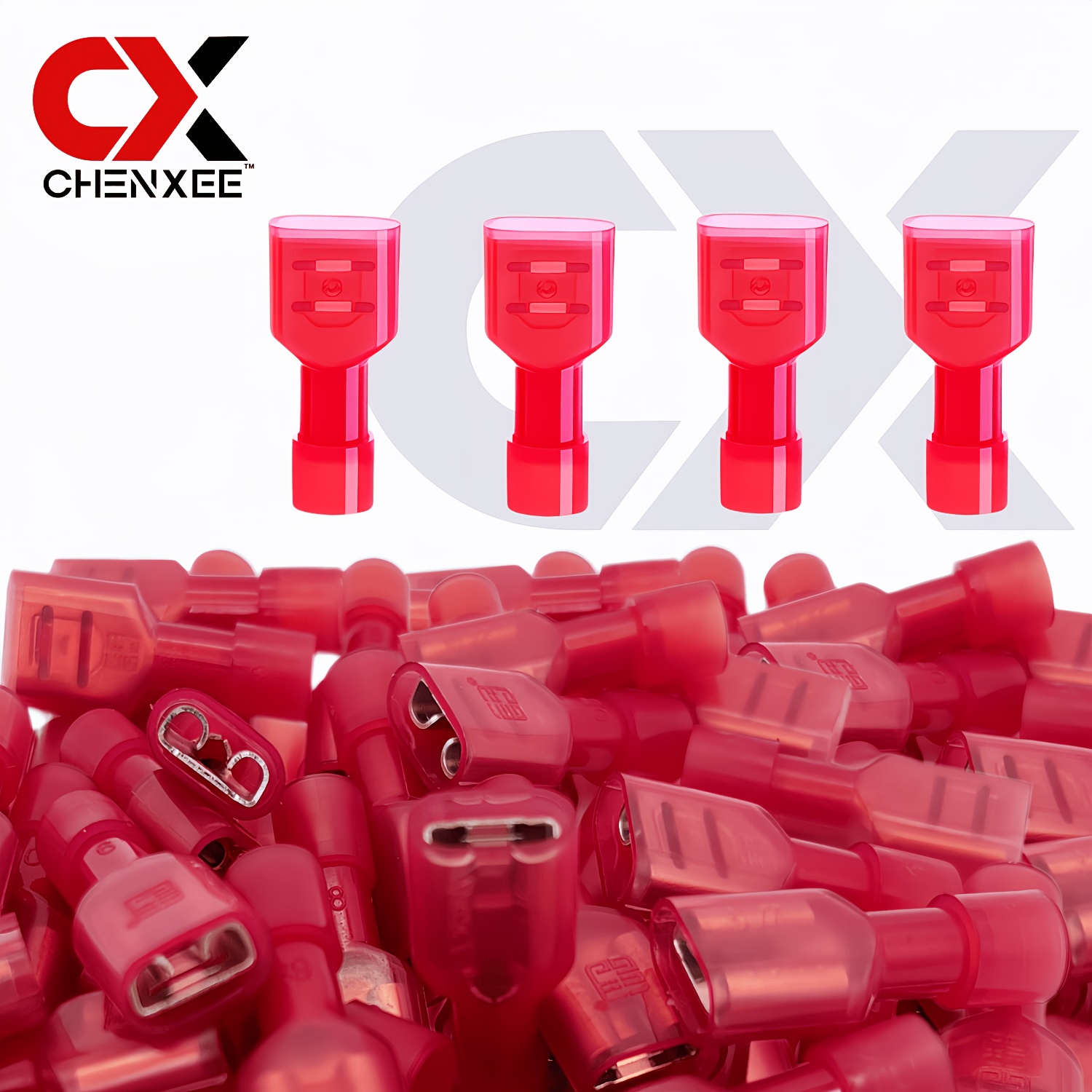 TEMU 50 stuks nylon spade-draadconnector, 22-16 AWG elektrische volledig geïsoleerde aansluitklemmen, mannelijke en vrouwelijke elektrische