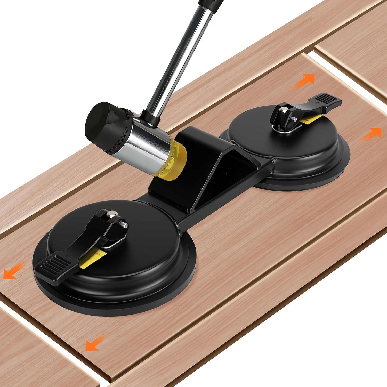 TEMU Dual-head Floor Fixer Tool, Heavy Duty Metal Laminate Flooring Puller With Suction Cups, Pro Installation Clamp For Spc, Lvp & Hardwood, Reduces