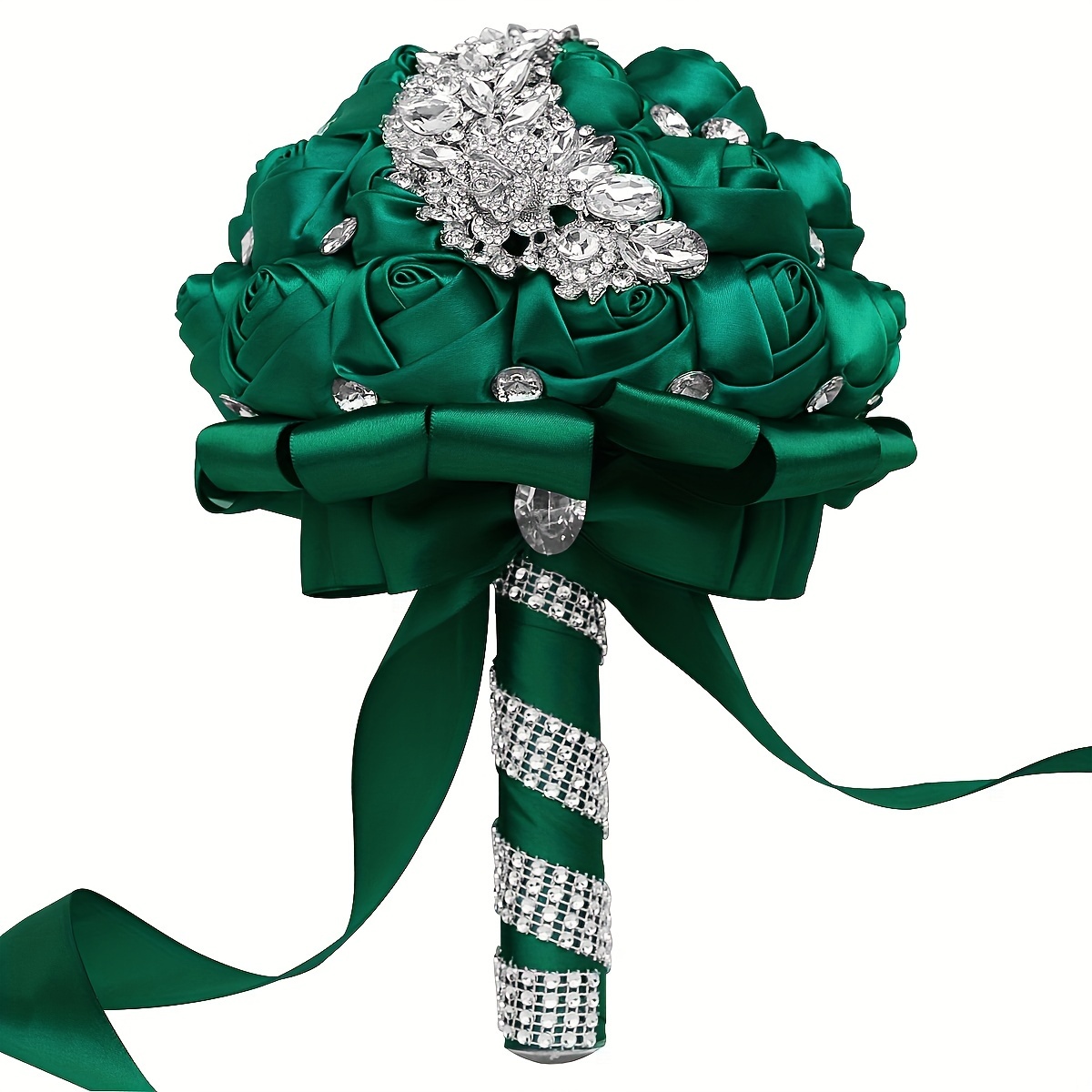 zamonaviy to'y buketi, porloq kristallar bilan polyester va spandex, qo'lda ushlash uchun to'y gulchambari, w445 tafsilotlari 33