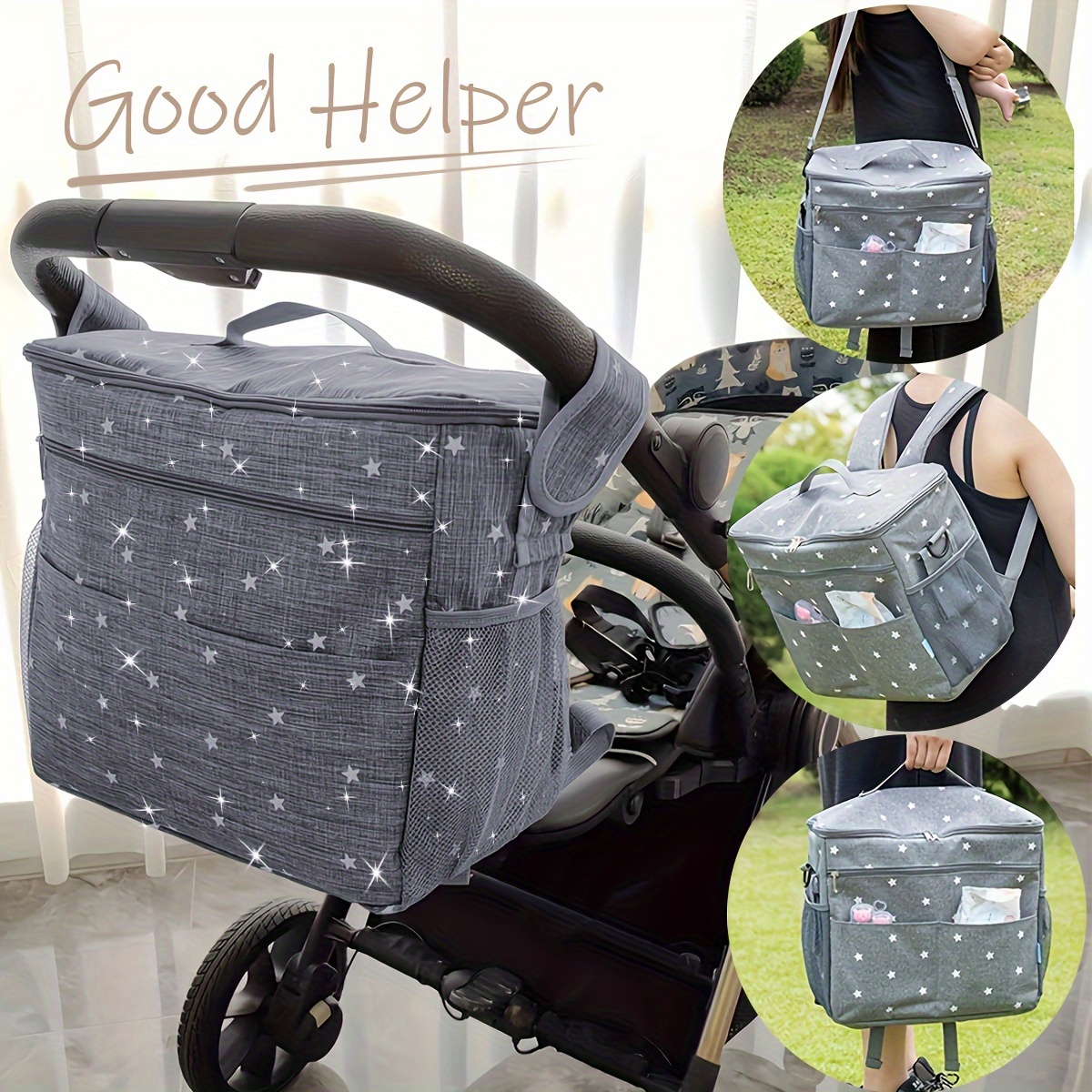 

Diaper Bag, Large Capacity Stroller Bag, Storage Hanging Bag, Multifunctional Large Capacity Backpack, Essential For Travel