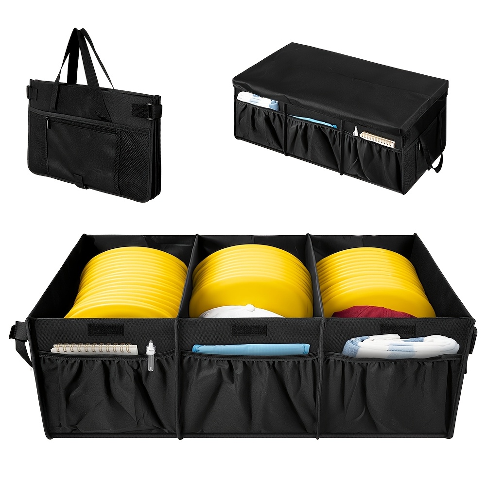 

Minimalist Black Polyester Disc Golf Storage Bag, Foldable, With Cover, For 72-80 Discs, With Only