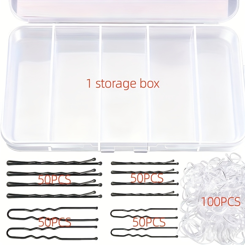 E-shop 300er-Set Schwarze Haarspangen und Haarbänder für Frauen - Vielseitige Stile für Alle Haartypen, Inklusive Langlebiger Kunststoff/Metallspangen