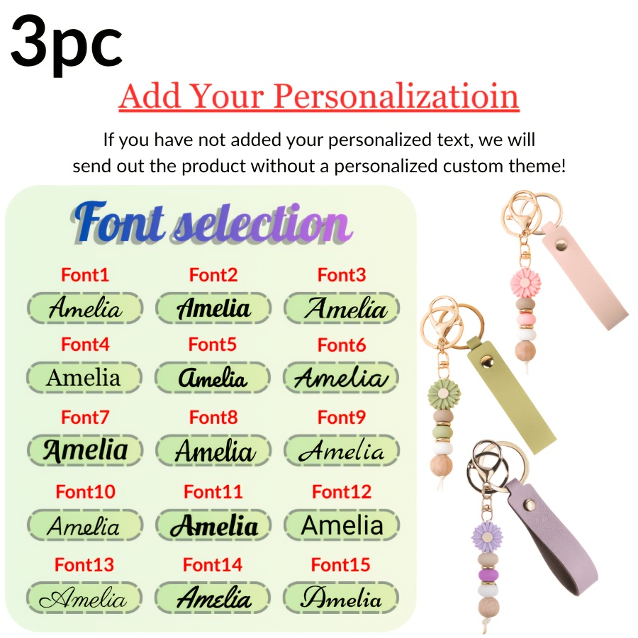 TEMU Portachiavi personalizzato con rosa e perline, portachiavi verde con personalizzato, portachiavi viola da donna, ciondolo per borsa, regalo per