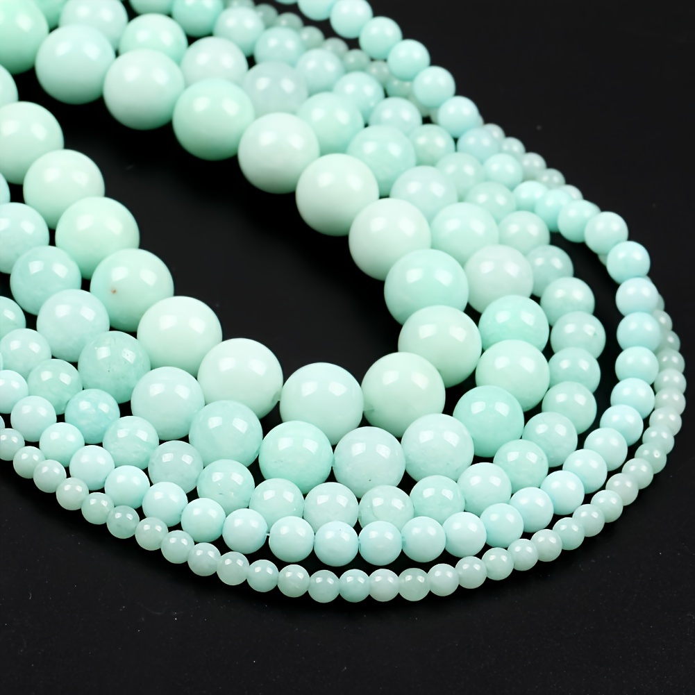 

Amazonite Jade Beads For Jewelry Making - Natural Stone, Smooth Round Spacers In Assorted Sizes 4mm-12mm, Diy Bracelet & Necklace Supplies, 15" Strand