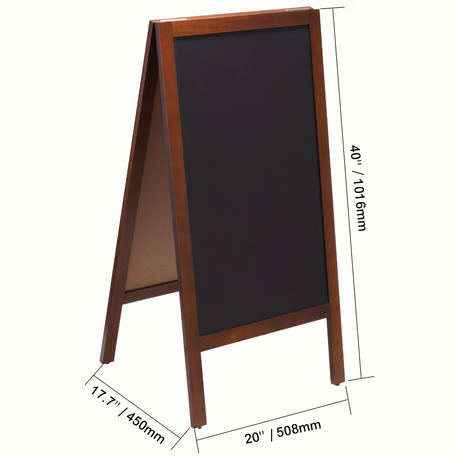 TEMU Vevor A Frame Chalkboard Sign, Double-sided Sidewalk Signs, Freestanding Vintage Wooden Chalk Board With Chalks & Magnetic Eraser, Rustic Brown