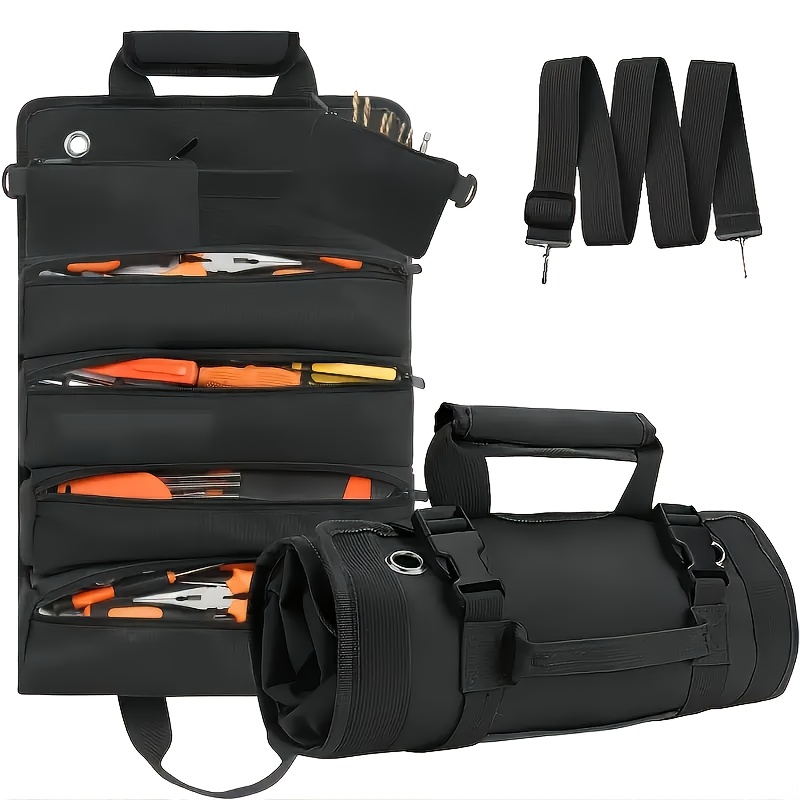1 juego de bolsa enrollable para herramientas, multifuncional, ideal para mecánicos, electricistas, carpinteros y herramientas automotrices, resistente y duradera, fácil de transportar, equipo de seguridad industrial, otros protectores personales
