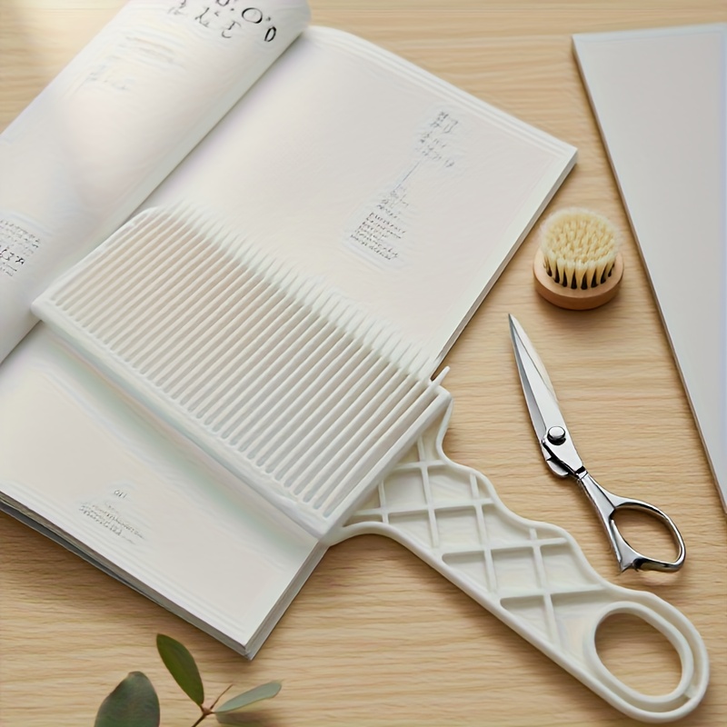 TEMU Professional Men's Hair Cutting And Combing Set With Heat-resistant Curved Design, Mixed Hair Cutting And Combing, Hair Salon Grade Tool, Anti-slip Handle
