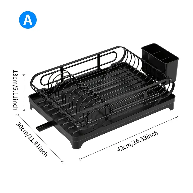 dish drying rack dish rack dish racks for kitchen counter dish drainer with removable utensil holder and swivel spout Product details 5
