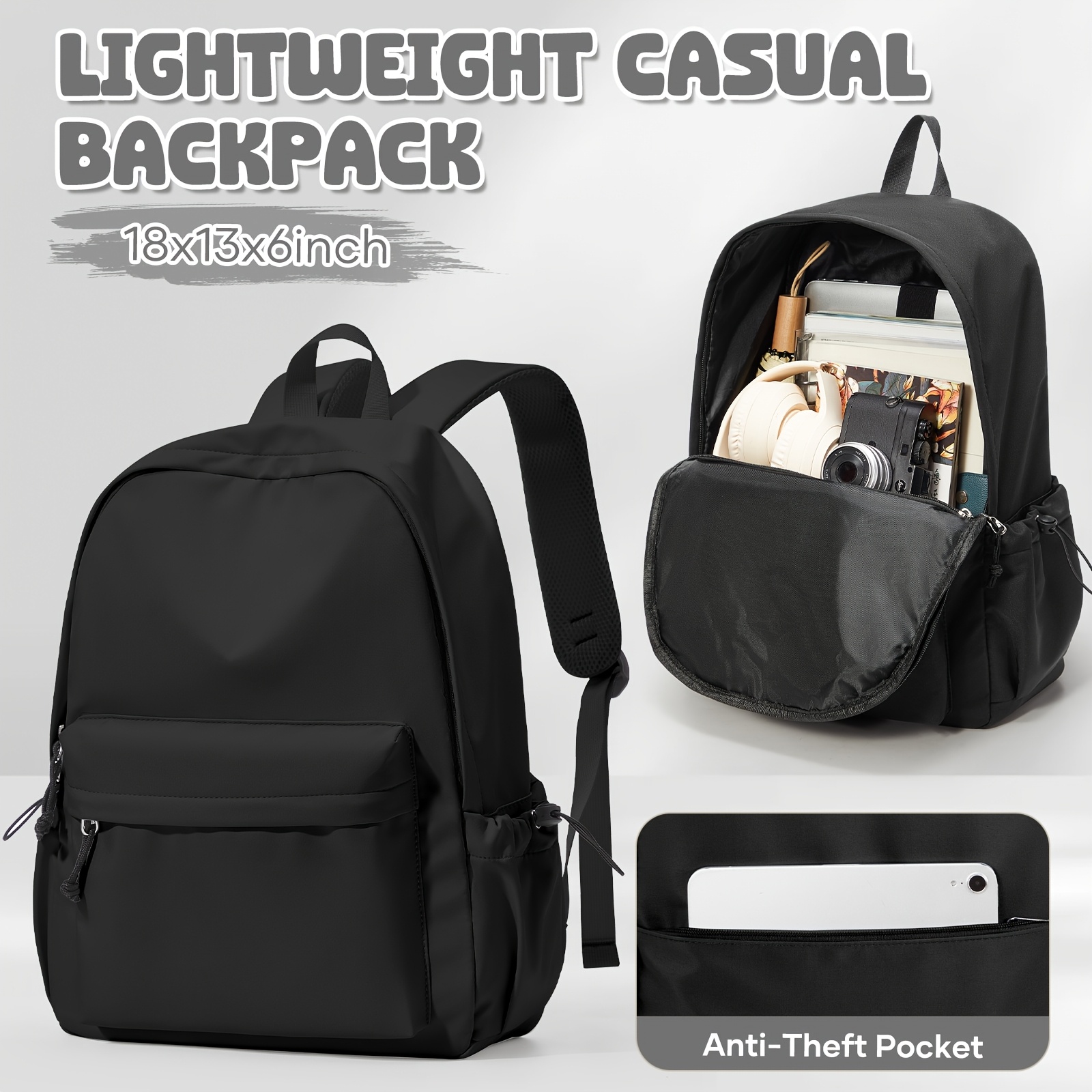 TEMU New Summer 2026 Back-to- Red Backpack In College/, 15-inch Laptop Bag, Travel Backpack With Anti-theft Zipper / School Backpack For Teens, ,