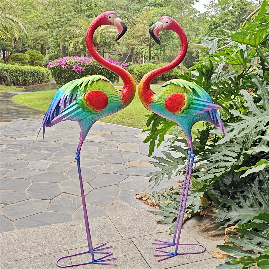 1pc, Oil Painting Flamingo Carving * Design, Yard Decoration, Garden  Decoration, Yard, Lawn And Gardening, Outdoor Decoration, Metal Decoration  Craft, image size:900x900