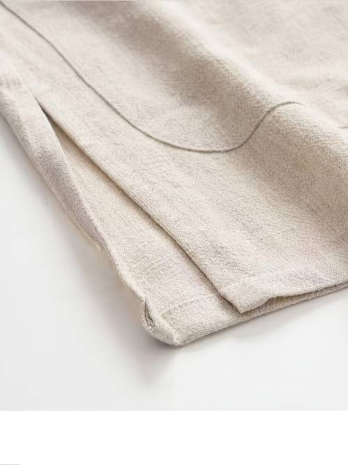 ensemble 2 pièces de costume tang pour homme en lin de couleur avec col pour et lautomne, comprenant une chemise à manches longues et un pantalon s, respirants et confortables. simple, et facile à coordonner, taille chinoise, vérifier attentivement le