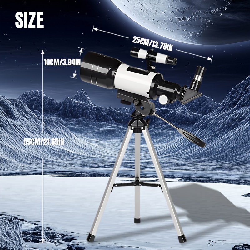 150x Telescope, 70mm Aperture Telescope, High Magnification, Portable Astronomical Telescope, with Tripod Phone Adapter and Wireless Remote Control, Telescope for Phone