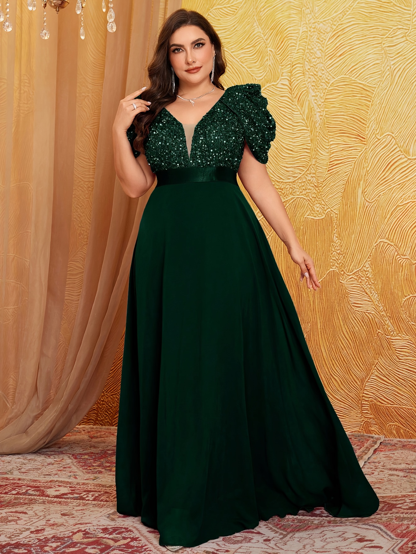 sachin and babi light blue dress Plus Size Evening Dresses for Women African Luxury Sequin Gown Elegant –  Mega Mart Center