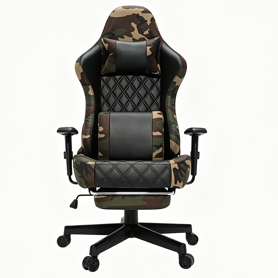 TEMU &s Oversized Gaming Chair Office Chair, Camouflage Color With Ingenious Design, Reclining Backrest With Footrest (90-155 Degrees), Adjustable