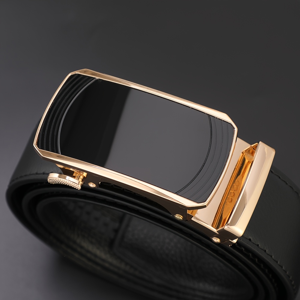 TEMU Ceinture d'affaires pour homme de qualité supérieure à finition , fabriquée en PU de haute qualité avec une boucle automatique en alliage lisse