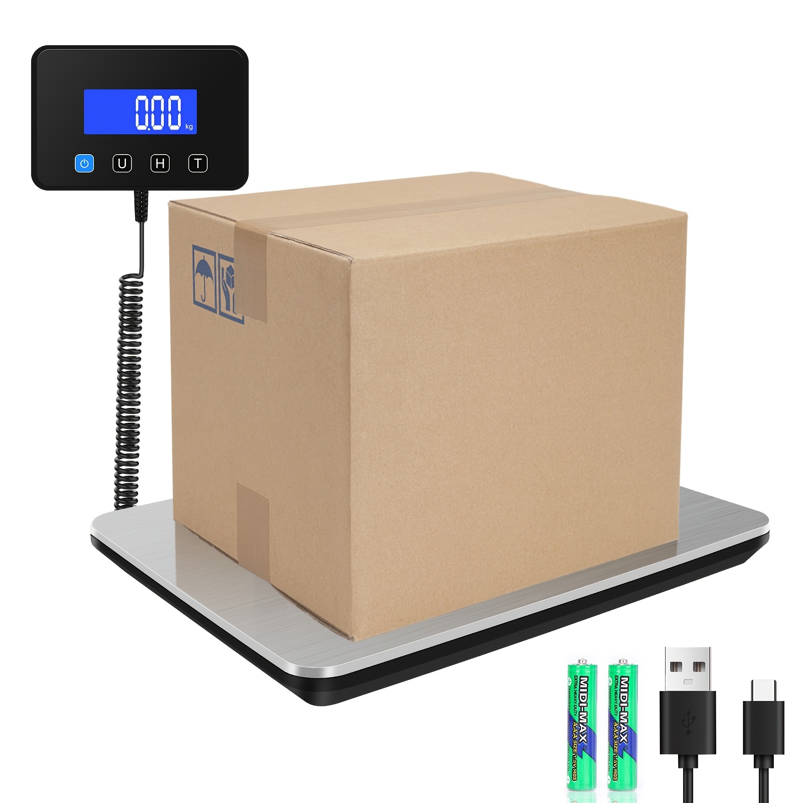 

High-precision Digital Scale For Shipping & Postal Use - 0.5oz , Up To 440 Lbs Capacity, Ideal For Small Businesses, Mail, , And Home Use - Includes Batteries & Charging Cable