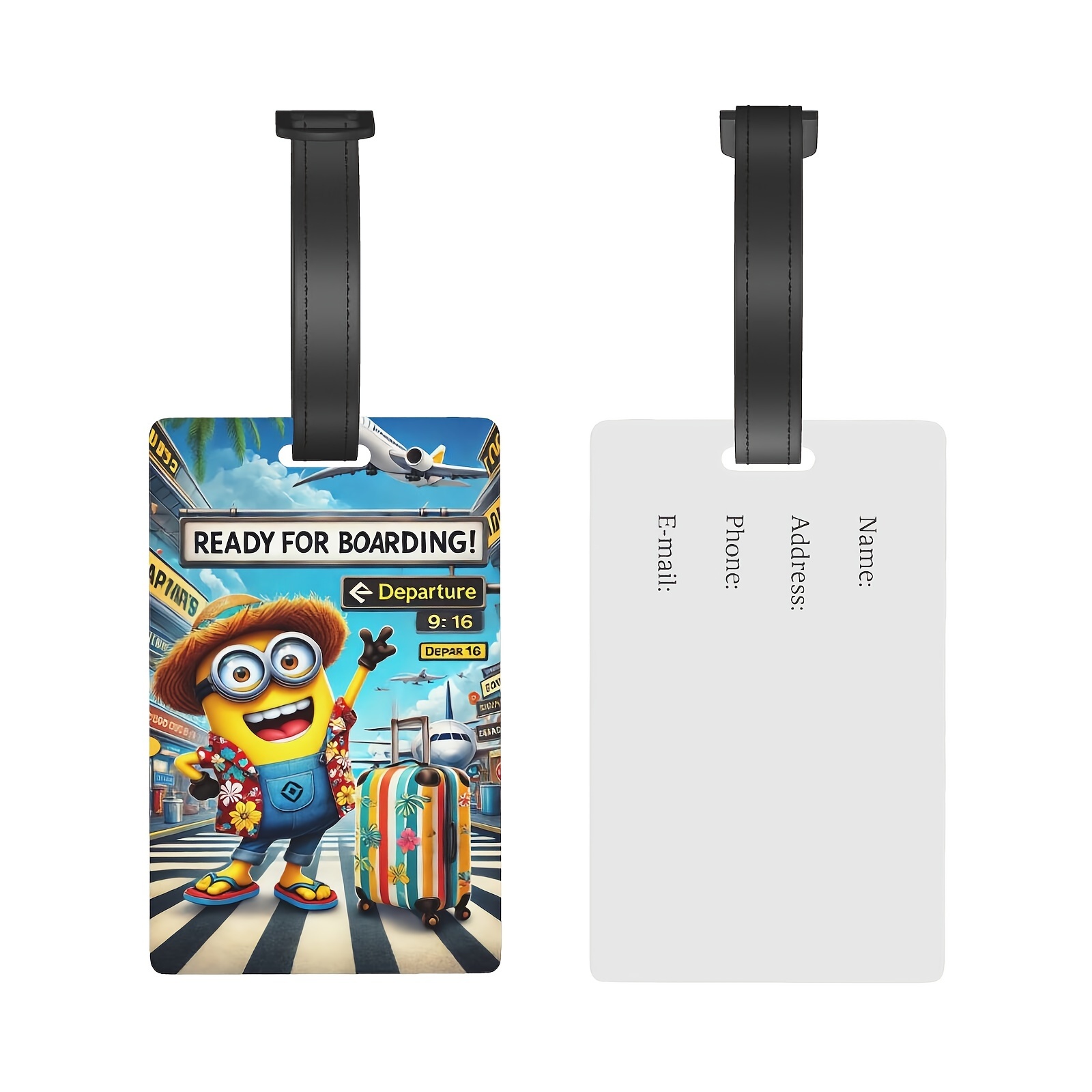 

1pc Minions PVC Porte-étiquette de bagage, style mignon et tendance, accessoire de voyage léger, cadeau de Noël idéal pour les fans des Minions