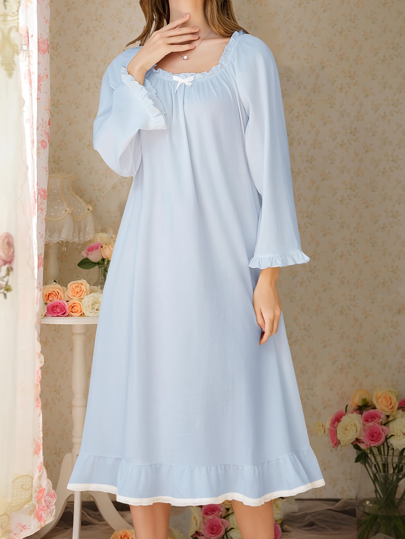 chiffon maxi floral dress Courtney Nightgown