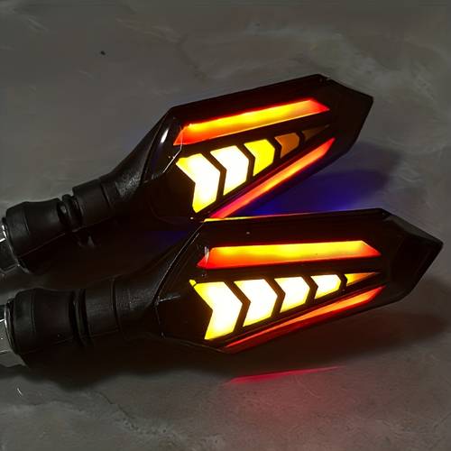 2pcs motorcycle led lights flowing light effect motorcycle modification additions without battery