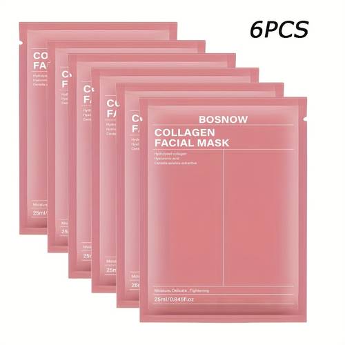1pc 2pcs 3pcs 6pcs 8pcs bosnow collagen face masks suitable for dry sagging skin overnight hydration collagen boosting fragrance sheet masks for gelatinous layer for glowing skin