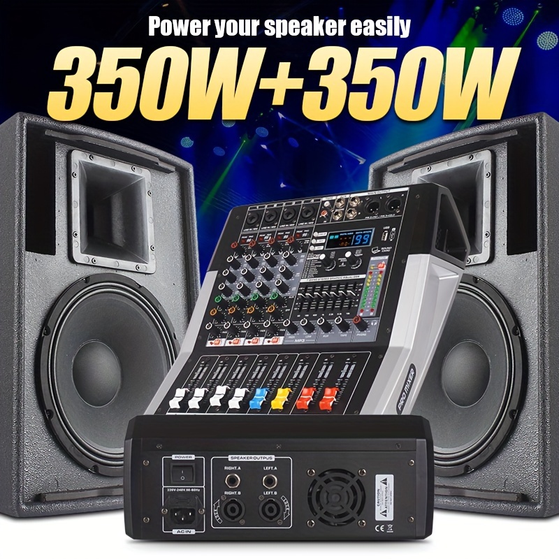 * TF-400 350W Power Stereo Amplifier Home Theater USB/Wireless Balanced 48V  Phantom Power Supply For Driving Super Heavy Bass Speakers And Speakers