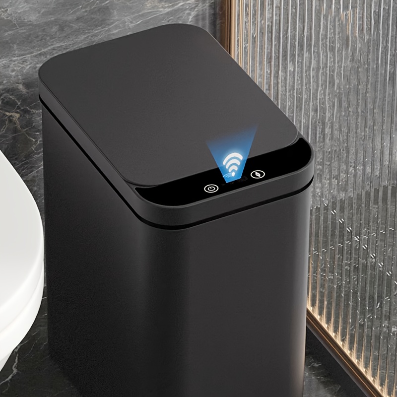 2pcs Black Black Bathroom Trash Cans with Lid