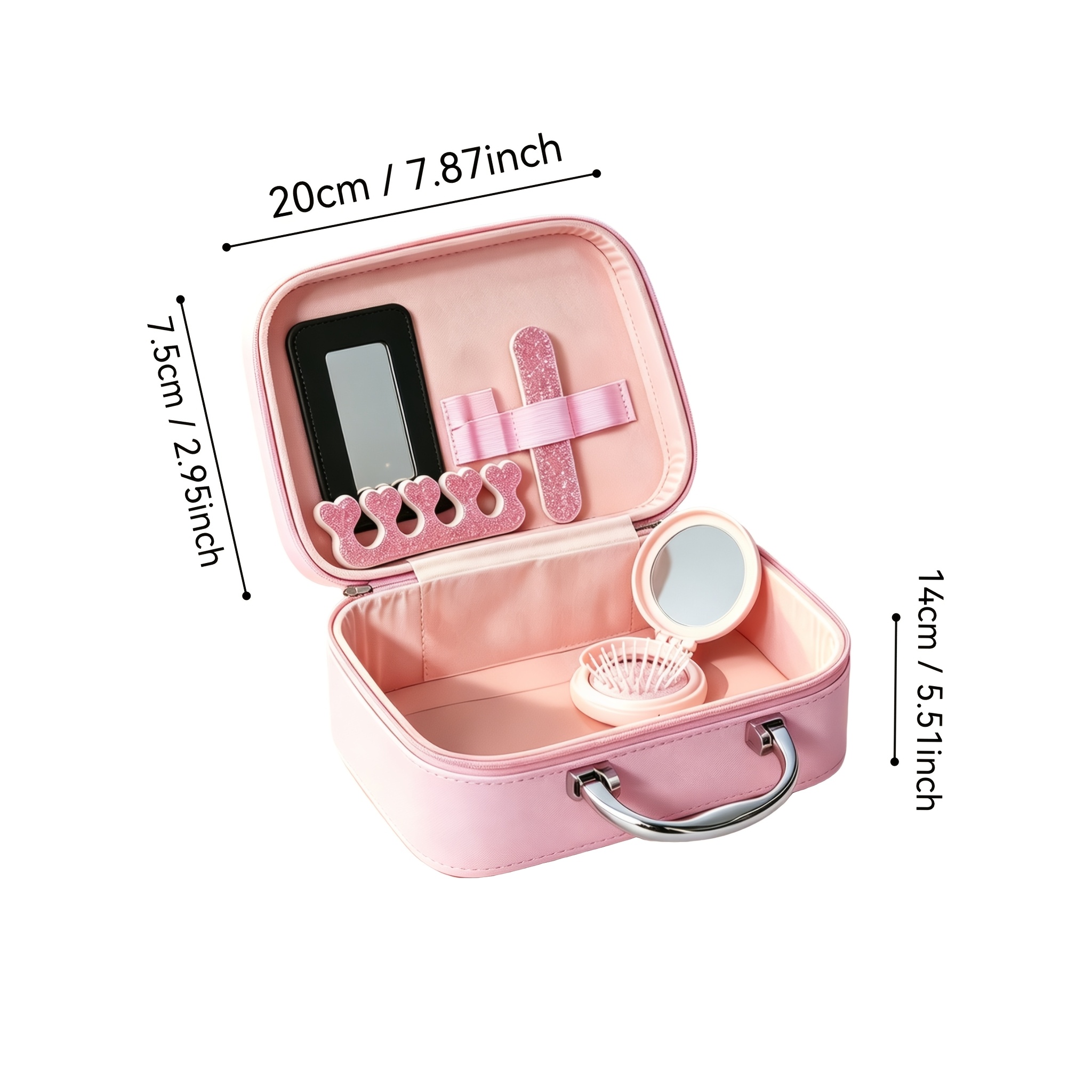 Image of Princess Mermaid-themed High Quality Makeup Case Suitable For Women & Girls - Portable Travel With Zipper Closure, Compact Mermaid Tail Storage Box For, Daily Use, Gift For And