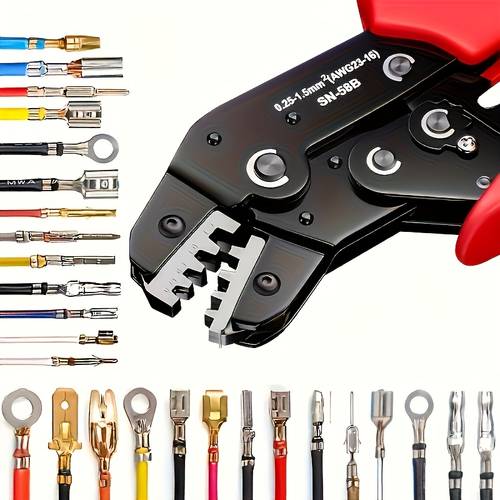 a professional crimper for carbon steel zip ties featuring adjustable suitable for 4 20 awg wires and terminals like jst sata