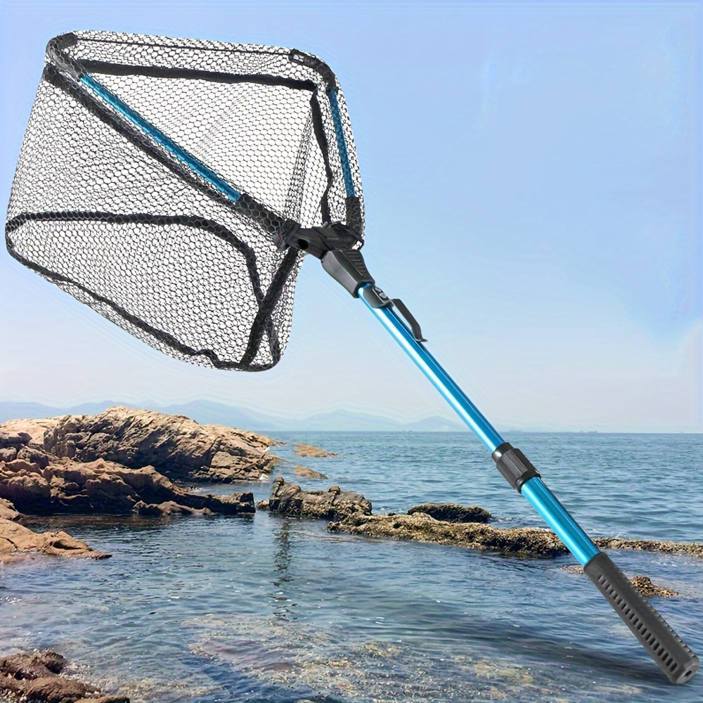 Triangle Casting Network Telescopic Folding Fishing Net for Freshwater  Saltwater