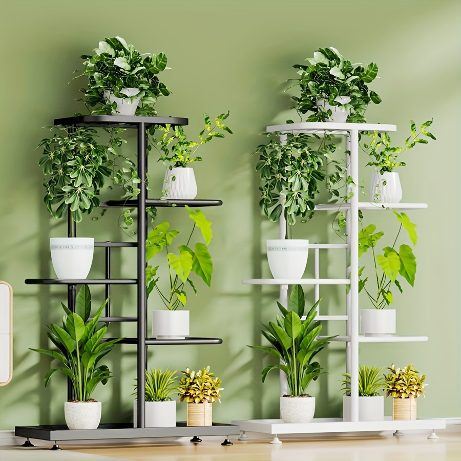 

1pc Support de Plante en Fer pour Fleurs, Étagère de Rangement à 5 Niveaux, Organisateur de Pot, Décoration de Jardin et Maison