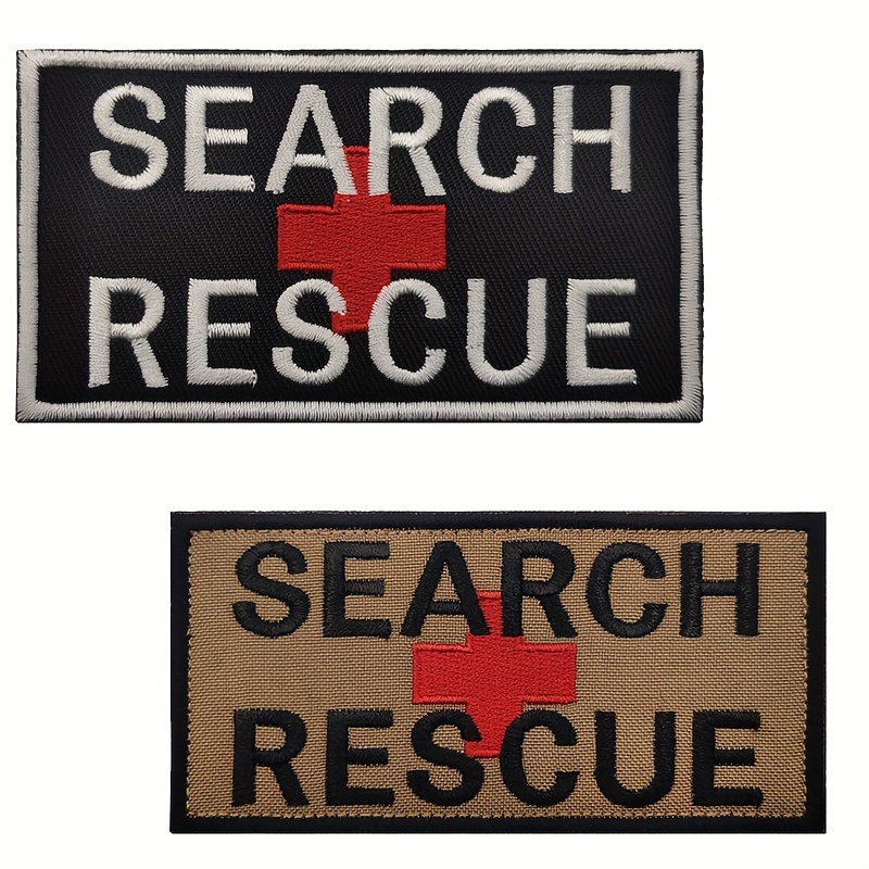 

1pc Search Rescue Embroidered Morale Patches With For Caps, Uniforms, Vests, Backpacks