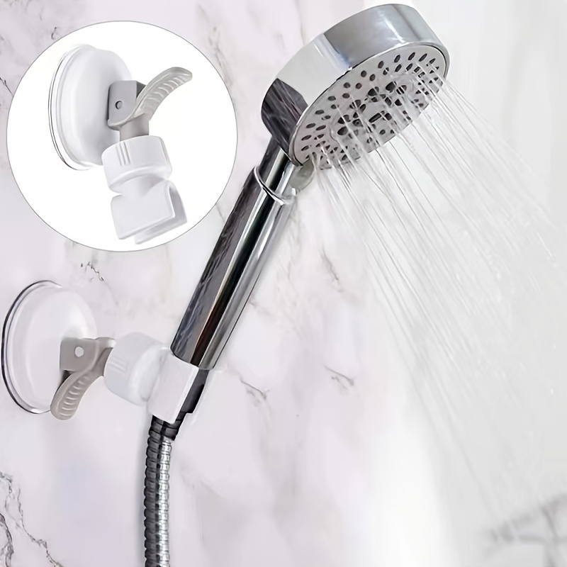 

1pc Suction Cup Removable Shower Holder, Bathroom Free Punching Shower Shelf, Bathroom Wall Mount Shower Bracket, Shower Head Fixed Base, Bathroom Accessories