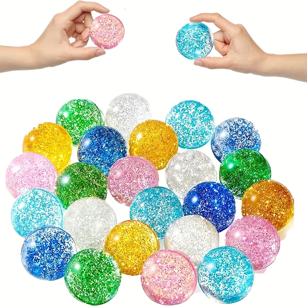 glitter bouncing balls assorted sparkling colors durable Temu