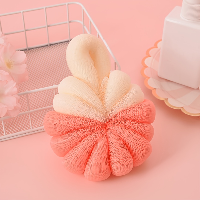 4pcs Bath Ball Set with Hooks, Pumpkin-Shaped Design