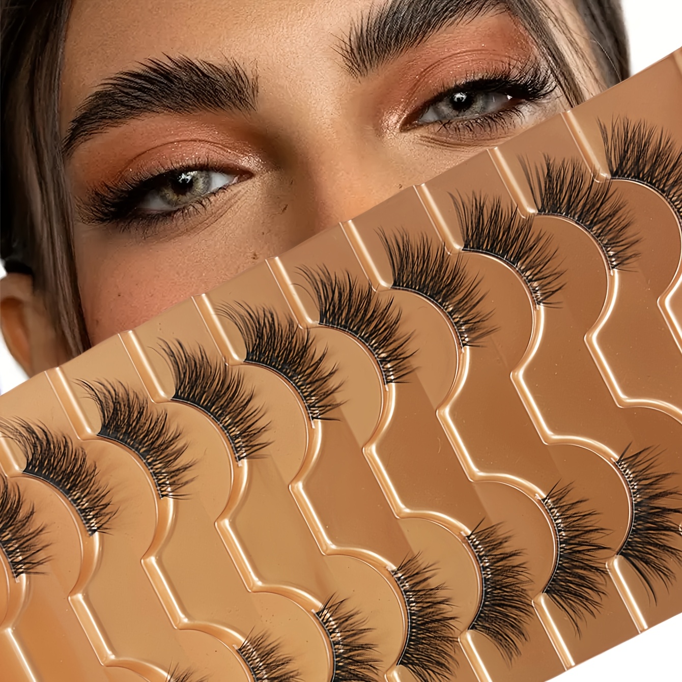 10 Pairs Cat Eye False Eyelash Extensions Suitable For - Natural & Soft Reusable Half-lash Set With D , //cat Eye Styles, Thin Lash Strands For Beginners, Suitable For Parties Weddings Daily Wear