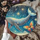 8x8 round metal wall art marine animal design bars cafes clubs kitchen decor