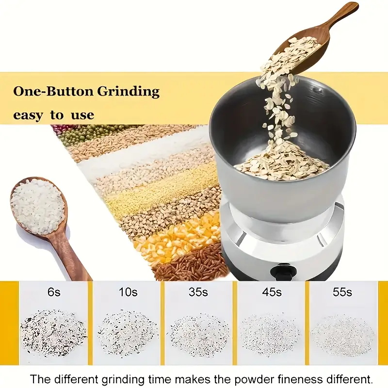 electric coffee grinder suitable for coffee beans spices and more quick grinding european plug stainless steel home or dorm use durable appliance Product details 7