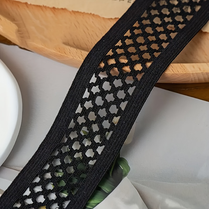 TEMU 5 Yards Of Elastic Lace Trim - White/black, Sewing And Knitting Additions