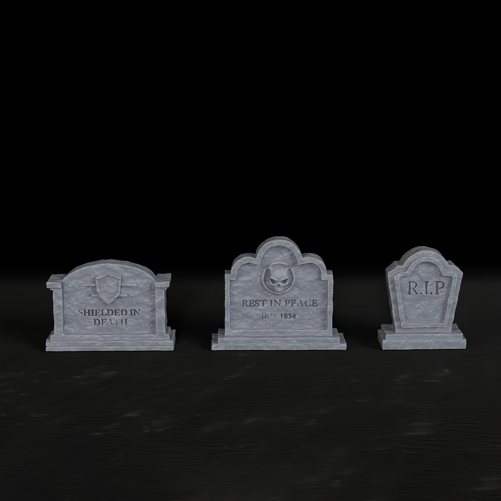 3DMAGIC 6 Gravestone Miniatures for RPGs ABS Terrain Pieces for TTRPGs