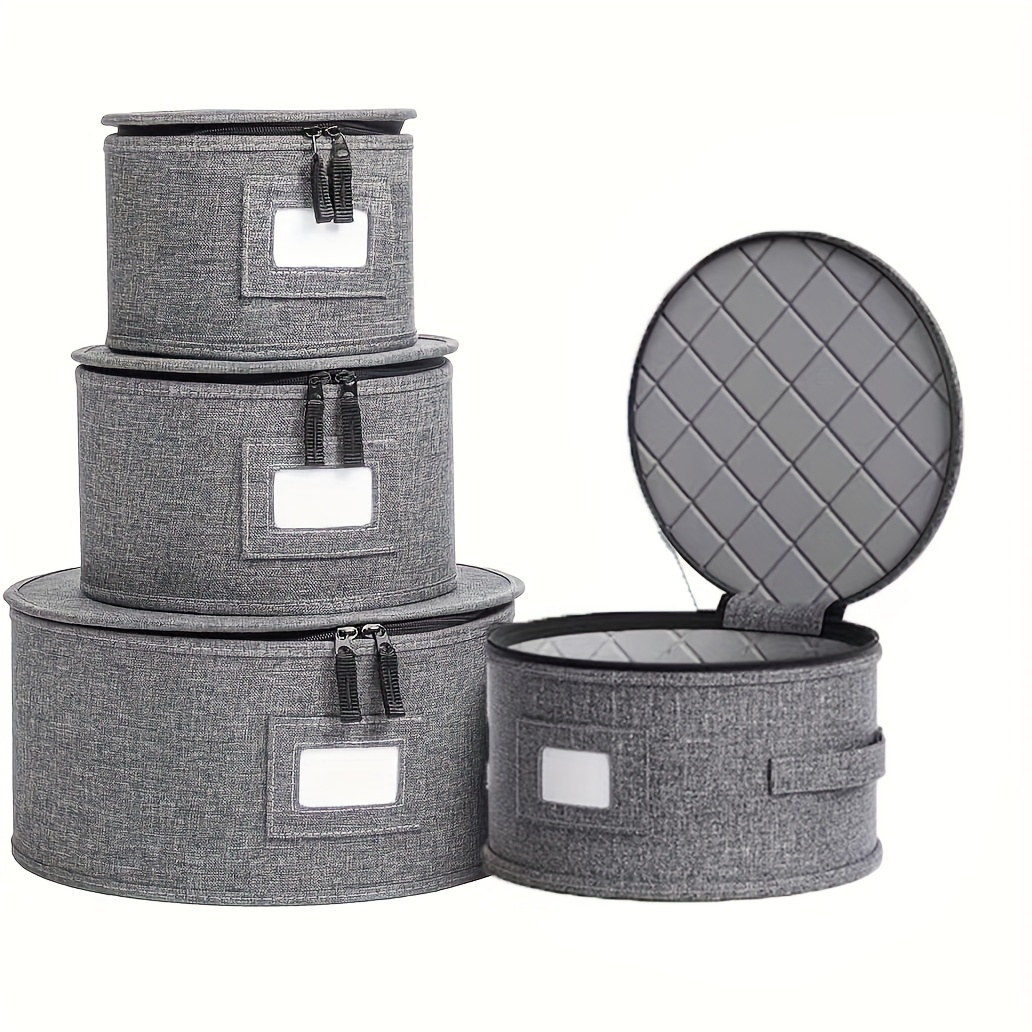 tableware storage container hard shell   with felt dividers suitable for tableware glasses cups and   stackable portable durable organization solution