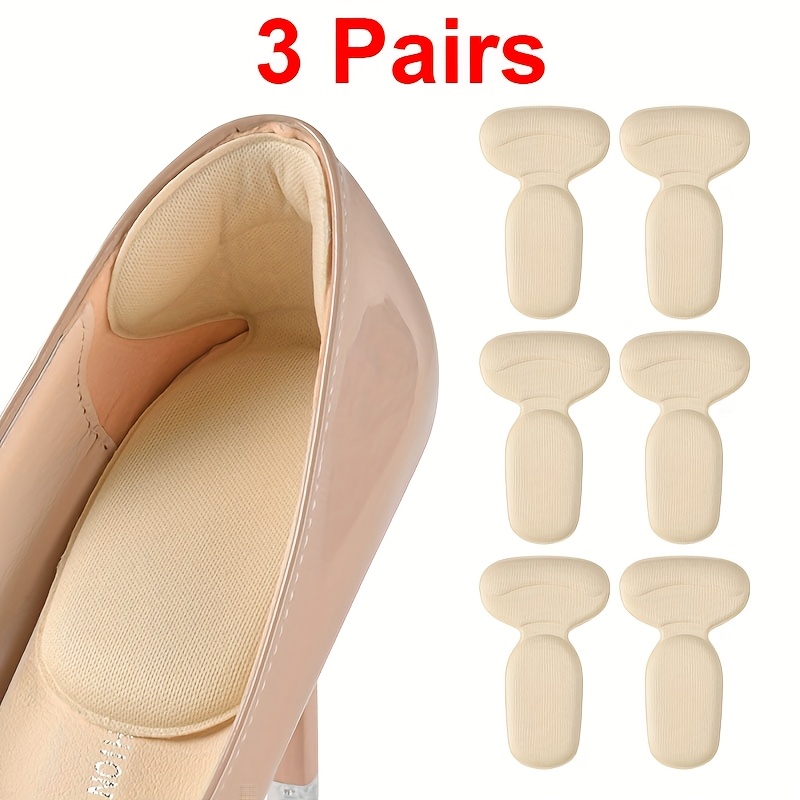 3 Pairs of Heel Cushions, Anti-Friction Cuttable Insoles for High Heels and Casual Shoes