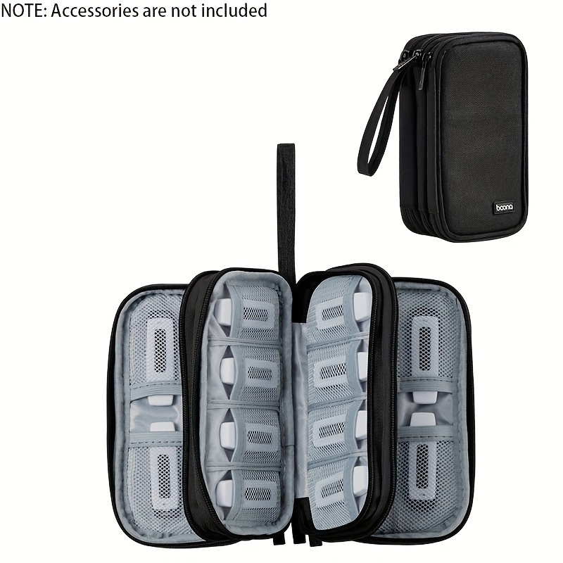 Image of 1pc Durable Textile Storage Case For Usb Flash Drives, Sd Cards, And Memory Cards - 20-slot Organizer With Secure Pockets For Bank Cards And Credit Cards