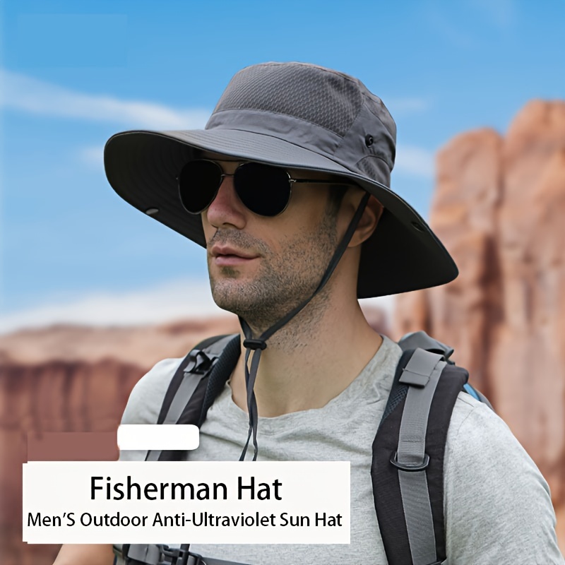 

Wide Brim Waterproof Upf 50+ Bucket Sun Summer Travel Fishing Hiking Fisherman Hat Detachable Chin, Sun Hats For Women Men Uv Protection Summer Hat Wide Brim Packable Cowboy Hat Hiking Fishing Hats