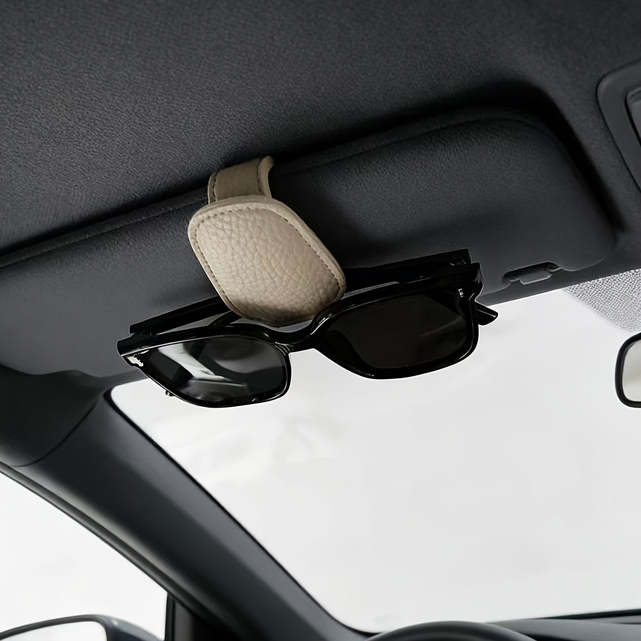 TEMU 1pc Car Eyeglass Clip Suitable For Sun Visors, Non-blocking View -access Eyeglass Holder, Fashion Glasses Storage Organizer For Dashboard, Visor